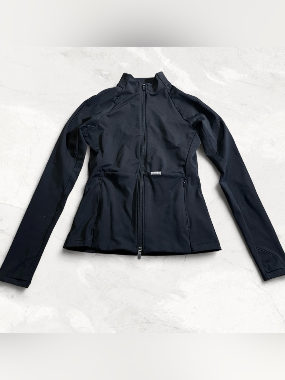 Figs Women's Black ContourKnit Scrub Jacket